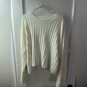 American Eagle Outfitters Cream Ribbed Sweater